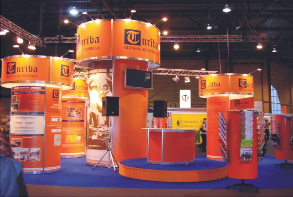 Turība University stand, Latvia. Exhibition stand design, production and installation by EVENT MORE