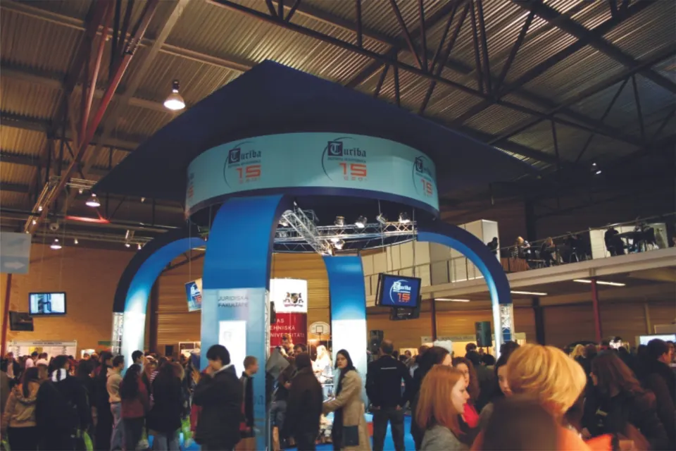 Turība University stand, Latvia 2016. Exhibition stand design, production and installation by EVENT MORE