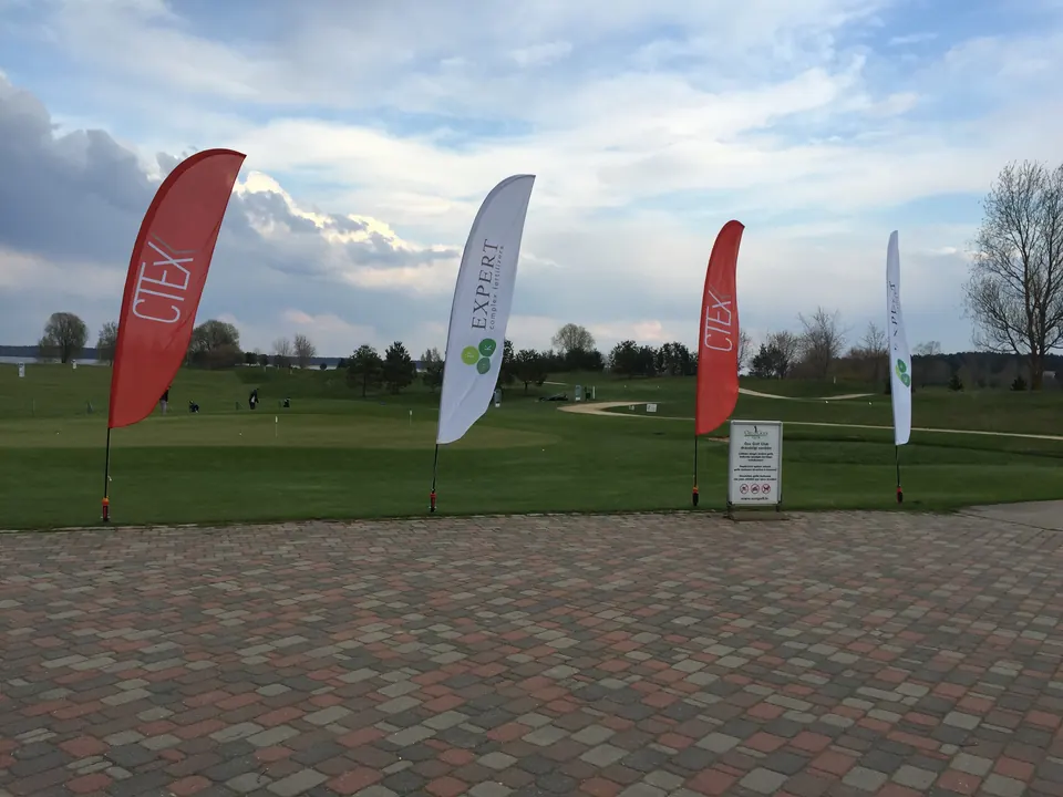 CTEX advertising flags, Latvia 2018. Decoration and display production and installation by EVENT MORE