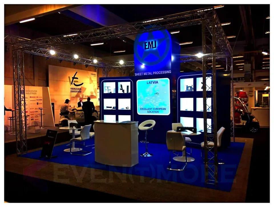 EMJ stand, Denmark 2017. Exhibition stand design, production and installation by EVENT MORE