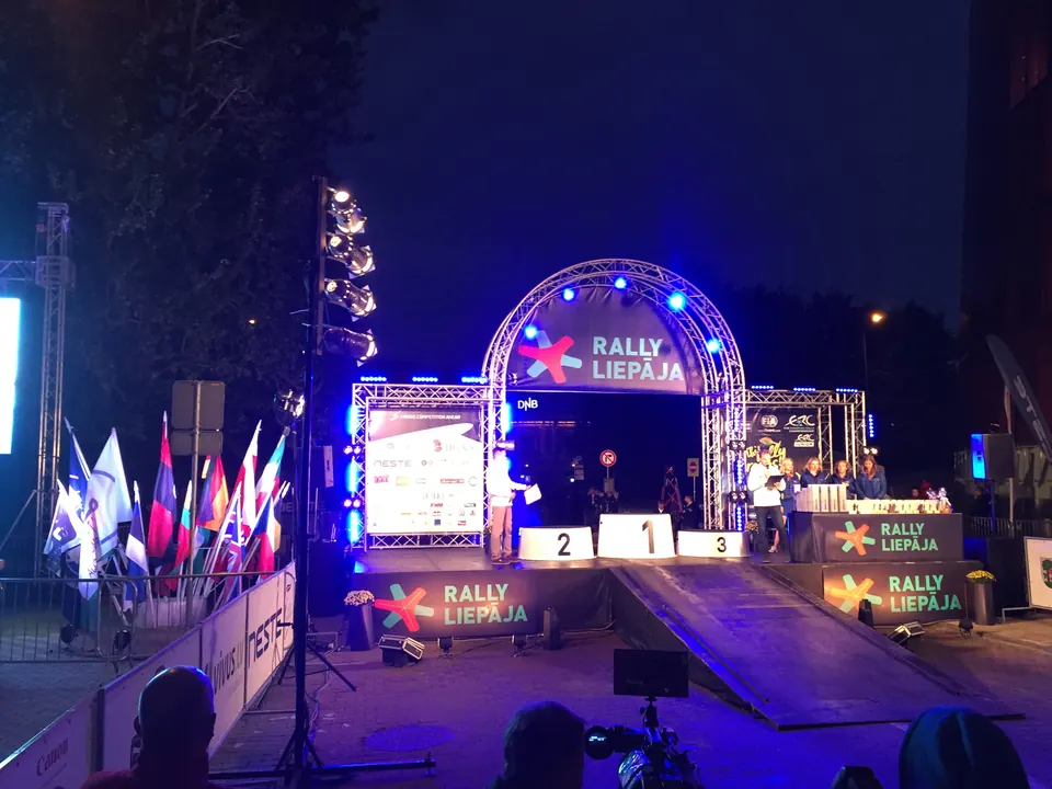 ERC rally finish arch, Latvia 2017. Decoration and display production and installation by EVENT MORE