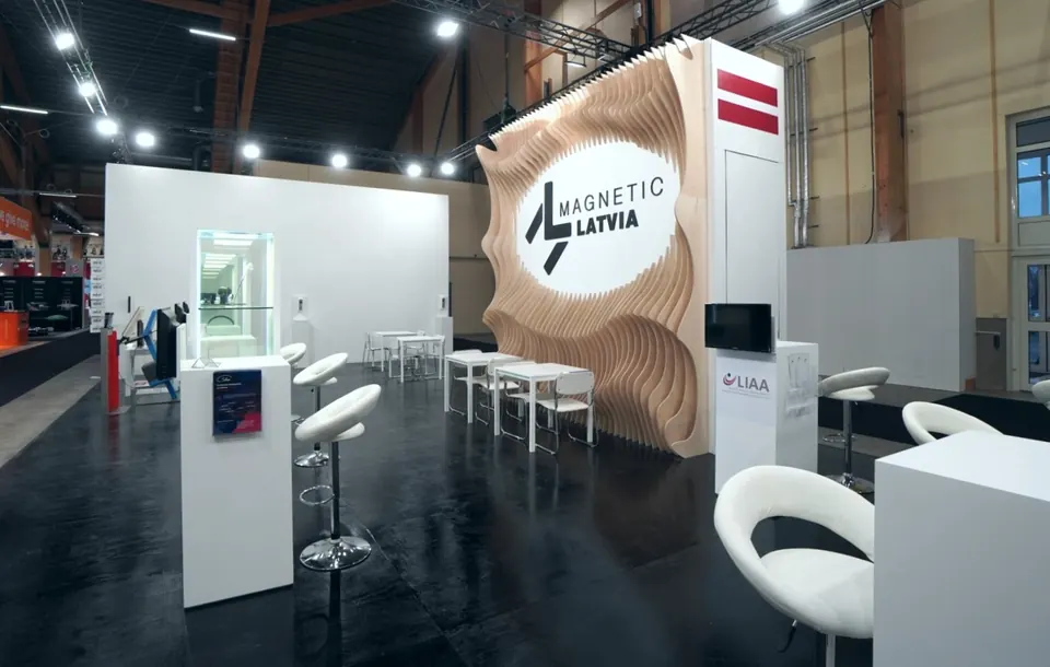 LIAA stand at ELMIA, Sweden 2022. Exhibition stand design, production and installation by EVENT MORE