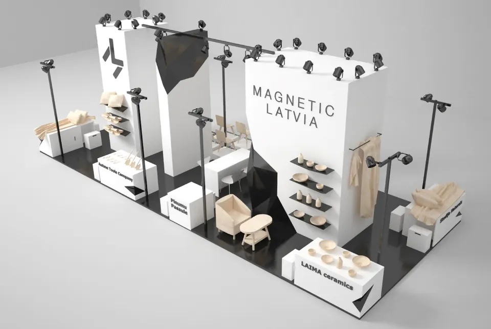 Magnetic Latvia stand, Japan 2018. Exhibition stand design, production and installation by EVENT MORE