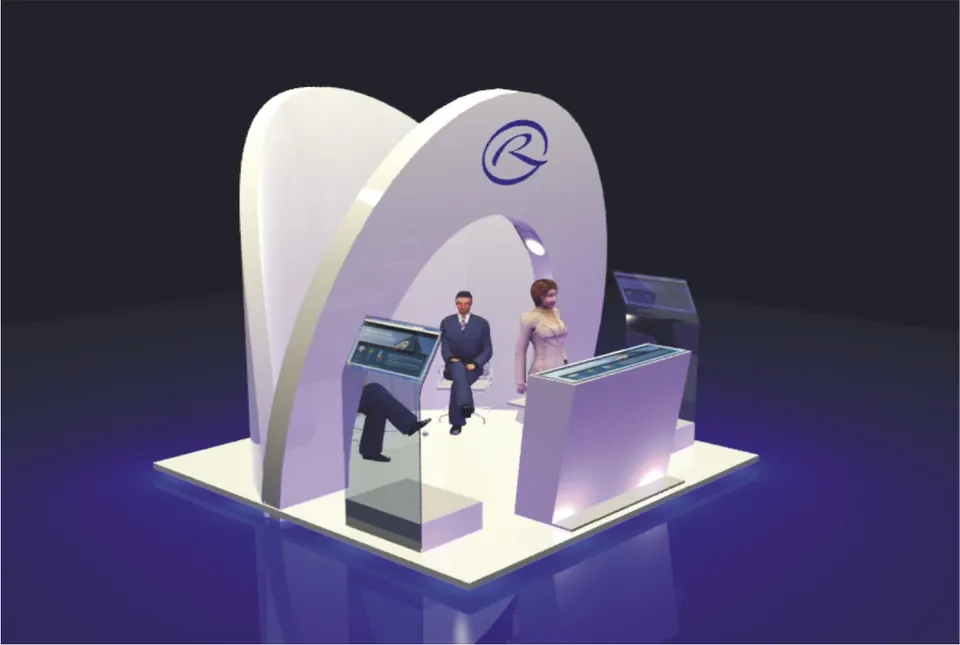 Rietumu Banka stand sketch, Russia 2014. Exhibition stand design sketch by EVENT MORE