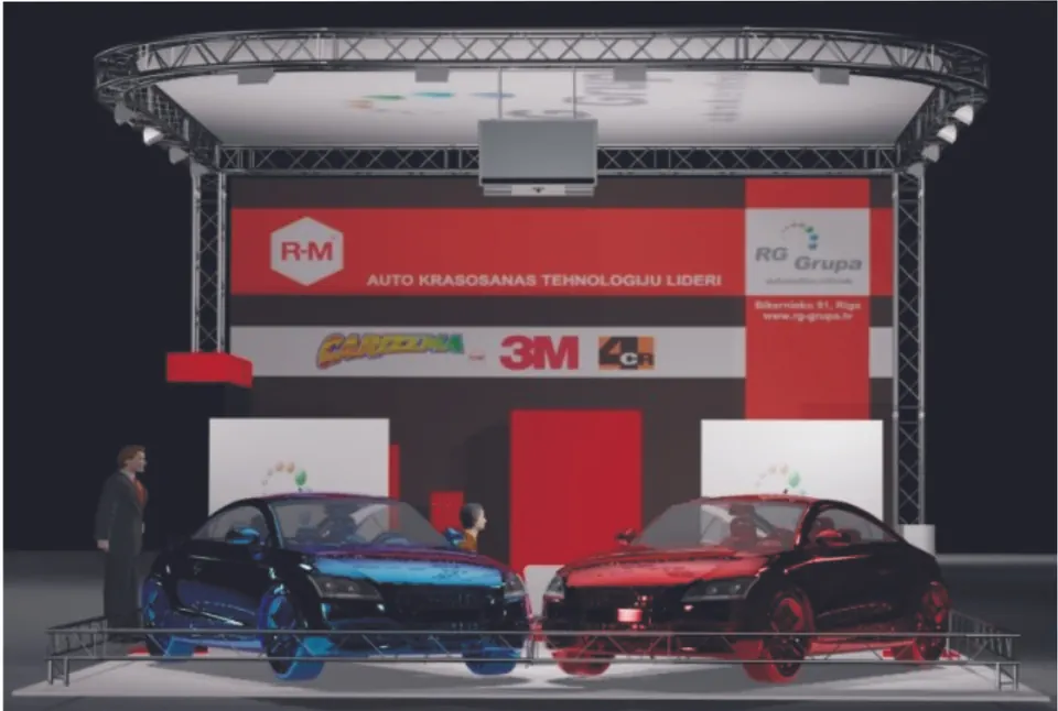 RM stand sketch, Latvia 2015. Exhibition stand design sketch by EVENT MORE