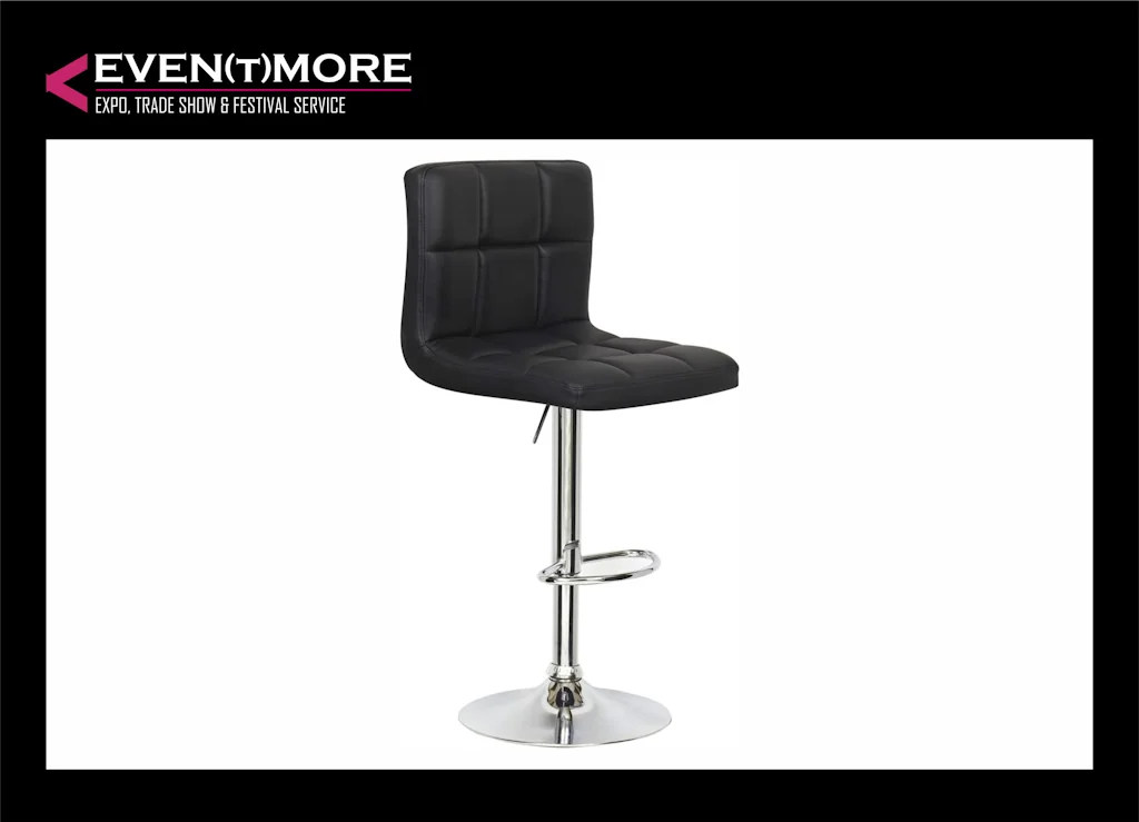 Bar stool, black faux leather