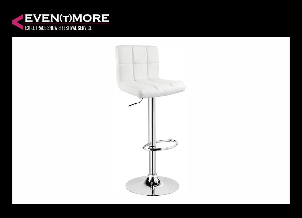 Bar stool, white faux leather