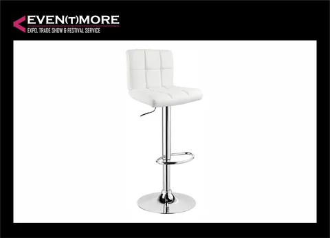 Bar stool, white faux leather