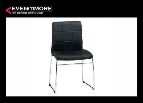 Conference chair, black faux leather