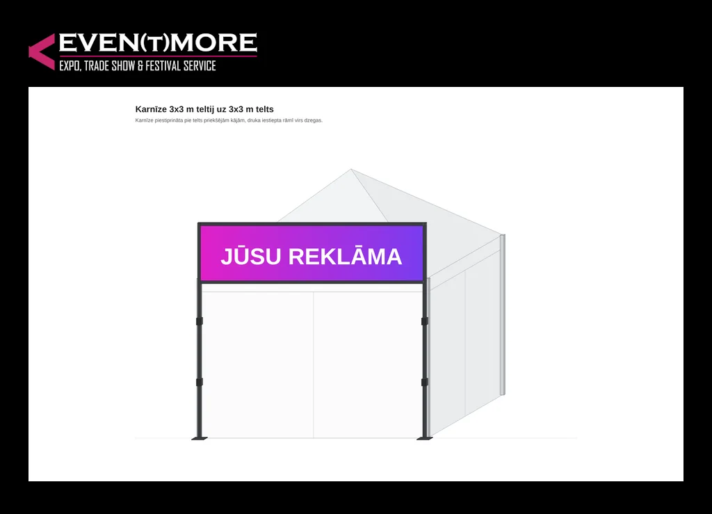 Fascia frame for 3x3 m tent