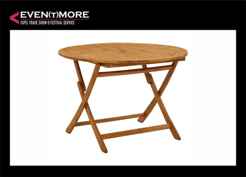 Folding round garden table